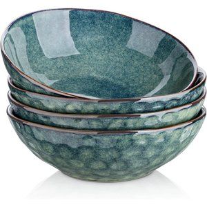 Set of 4 Cereal 24oz Porcelain Lead-free Ceramic Soup Bowls for Kitchen